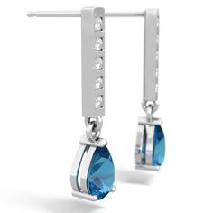 A stylish, geometric take on drop earrings, these 14K White Gold london topaz treasures are sure to get noticed. With five windowed diamonds in each earring for a total of {diamondcarats}, trailing down to a sparkling navy blue london topaz, these earrings are the perfect mix of casual and fancy. Luxury Lab-created Sapphire Rectangular Jewelry, London Topaz, Blue Topaz Jewelry, Tanzanite Jewelry, Tanzanite Earrings, Aquamarine Earrings, Topaz Jewelry, Blue Topaz Earrings, Aquamarine Jewelry