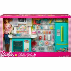 the barbie kitchen playset is in its box