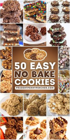 No bake cookie recipes featuring peanut butter, chocolate chips, coconut, oatmeal, and healthy options with old-fashioned oats for quick and easy desserts. The Best No Bake Cookies, Cookie Recipes Quick, No Bake Cookie Recipes, Best No Bake Cookies, No Bake Cookie, Easy No Bake Cookies, Healthy Oatmeal Cookies, Cheap Easy Meals, Baking Recipes Cookies