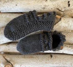 Cozy hand knit women's slippers.  50% wool  -- 50% acrylic.  Hand wash cold  --  dry flat.  Crafted in a smoke free home.   S/M fits APPROXIMATELY sizes 6.5-8 and M/L fits APPROXIMATELY sizes 8.5-10.  However, these slippers will stretch to fit many sizes. Hand Knitted Yarn Slippers For Winter, Cozy Wool Slippers For Winter, Cozy Knitted Yarn Slippers, Casual Winter Yarn Slippers, Knit Slippers, Knitted Slippers, Women's Slippers, Womens Slippers, Hand Knitting