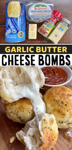 Quick And Easy Comfort Food, Bread Balls, Easy Comfort Food Recipes, Lazy Dish, Cheap Ingredients, Pillsbury Biscuits, Cheese Bread Recipe, Stuffed Bread, Cheesy Garlic Bread