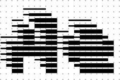 a black and white pattern with dots on the bottom that says, ` ` '