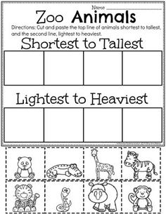 the zoo animals worksheet for children to learn how to read and understand their names