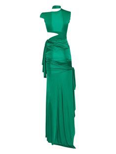 DSQUARED2 Asymmetric Maxi Dress - Farfetch Green Ruched Evening Dress For Summer, Green Ruched Summer Evening Dress, Pre-draped Green Ruched Dress, Green Asymmetrical Maxi Dress For Cocktail, Green Asymmetrical Cocktail Maxi Dress, Green Ruched Evening Maxi Dress, Pre-draped Green Maxi Evening Dress, Green Pre-draped Maxi Length Evening Dress, Green Pre-draped Maxi Dress