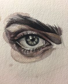 a drawing of an eye with long lashes