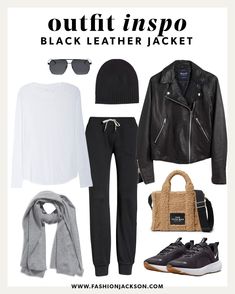 Shop Zella Relaxed Long Sleeve T-Shirt and other curated products on LTK, the easiest way to shop everything from your favorite creators. Black Joggers Outfit, Moto Jacket Outfit, Black Leather Jacket Outfit, Outfit Ideas Black, Leather Jacket Outfit, Black Moto Jacket, Joggers Outfit, Fashion Jackson, Leather Jacket Outfits