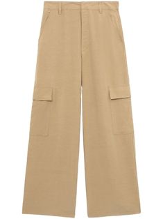 beige lyocell-linen blend belt loops concealed front fastening two side slash pockets two side cargo pockets wide leg Water Consumption, Cargo Trousers, Harmful Chemicals, Environmental Impact, Manufacturing Process, Production Process, Bottoms Pants, Linen Blend, Chemicals