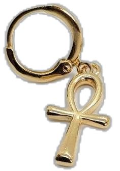 Antique Gold Ankh Jewelry, Gold Brass Ankh Jewelry, Nickel-free Ankh Gold Earrings, Elegant Ankh-shaped Metal Jewelry, Egyptian Hieroglyphics Symbols, Ankh-shaped Metal Earrings For Gift, Ancient Egyptian Hieroglyphics, Tiny Hoop Earrings, Egyptian Hieroglyphics