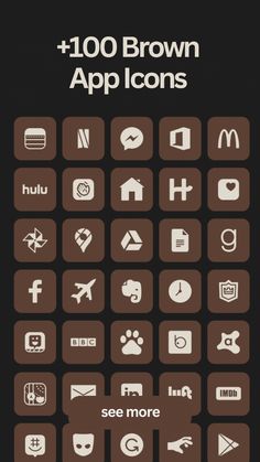 the brown and white icon pack is shown