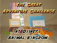 the great adventure challenge at epcot is on display in front of a pile of papers