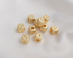 Item Details Material: Brass Size: 7mm diameter, 3.1mm hole diameter Quantity: 20 Pcs Adjustable Gold Cube Jewelry, Charm Bracelet Diy, Diy Charm Bracelet, Bracelet Diy, Diy Crafts Jewelry, Diy Schmuck, Diy Beads, Spacer Beads, Diy Bracelets