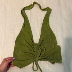 Motel Rocks Green Halter Top, Size S. Never Worn! Casual Halter Neck Crop Top For Party, Trendy Green Halter Top For Party, Casual Triangle Top Crop Top For Night Out, Casual Beach Season Party Crop Top, Casual Triangle Crop Top For Night Out, Casual Summer Party Halter Top, Casual Crop Top For Party, Beach Season, Casual Crop Top For Beach Season Party, Casual Crop Top For Night Out And Beach Season