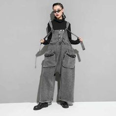 Rock your style, wear it the way you like! Denim Cotton Mix Style: StreetStyle Style: Overalls Pants Type: Loose Color: Black Size: One Size Gender: Unisex Age: Adult Brand Name: NoEnName_Null Product ID: CJNZ140840801 Size Pants Hips Foot circumference One size 111CM/*43.70 164CM/*64.57 70CM/*27.56 Disclaimer: Actual colors may vary. This is due to computer monitors displaying colors differently Overalls Fit, Black Denim Jumpsuit, Style Overalls, Denim Jumper, Zebra Dress, Overalls Pants, Overalls Women, Ankle Length Pants, Style Streetwear