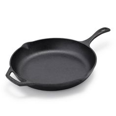 a black frying pan on a white background