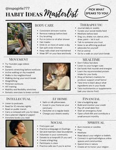 Habit List, Wellness Girlie, Spiritual Therapy, Somatic Exercises, Gym Pilates, Feminine Health, Vie Motivation