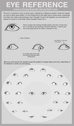 the eye reference chart for different types of eyes and how to draw them in it