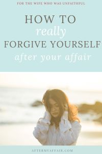 a woman is standing on the beach with her head in her hands and text that reads, how to really forgive yourself after your affair