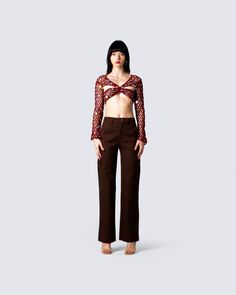 Ellery Maroon Crochet Top Fitted Crochet Top For Fall Party, Orange Sunsets, Maroon Crochet, Brown Cargo Pants, Shimmer And Shine, Crochet Set, Festival Vibes, Cargo Pant, Urban Chic