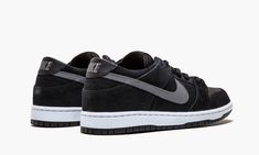 This version of Nike SB team rider Ishod Wair’s signature construction of the Dunk Low features a toned-down black suede upper with dark grey accents in a rough “griptape” material. Stadium Goods, S Signature, Nike Dunk Low, Dunk Low, Nike Sb, Nike Dunk, Nike Dunks, Black Suede, Dark Grey