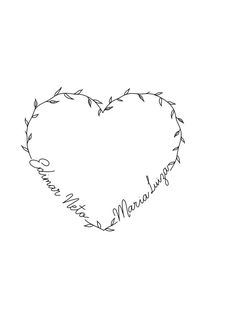 a drawing of a heart with the word marriage written in it's center surrounded by barbed wire