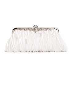 a white clutch bag on a white background