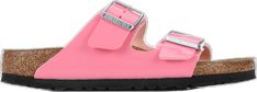 Casual Pink Footbed Sandals For Spring, Casual Pink Slides With Leather Footbed, Casual Pink Textured Footbed Sandals, Casual Pink Double Strap Sandals, Spring Outdoor Slides With Buckle Closure, Casual Spring Footbed Sandals With Strap, Casual Pink Footbed Sandals With Textured Footbed, Pink Double Strap Slides For Spring, Casual Strap Footbed Sandals For Spring