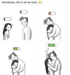 two people hugging each other with the caption that says, sometimes, this is all we need