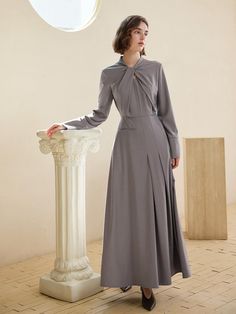 Composition : POLYESTER 60% VISCOSE 40%Color : GRAY_S,GRAY_M,GRAY_LCountry of Origin : CHINA Jumpsuit Dress, Long Dress, Jumpsuit, Dress Outfits, Grey, The Originals, Clothes For Women, Dresses, Clothes