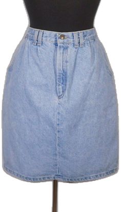 Fitted Vintage Mini Denim Skirt, Vintage Fitted Mini Denim Skirt, Retro High Rise Denim Skirt For Spring, 90s Inspired Medium Wash Bottoms For Spring, Vintage Medium Wash Skirt For Summer, Vintage Denim Mini Bottoms, Blue 90s Style Skirt For Summer, 90s High Waist Denim Skirt, 90s Style Blue Summer Skirt