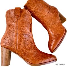 Extremely Rare And Absolutely Stunningly Spectacular Frye Tooled Brown Leather Italian Western Ankle Bootie Boots In New Condition Women’s Size 10 Made In Italy, Where Some Of Frye’s Finest Boots Were Produced Golden Brown Hand Tooled Leather Short Ankle Height Rounded Almond Toe Boot Pulls High Heel, Approx 3-1/4” New With Sticker Tag, No Box Estimated Retail $900 Our Listings Are Researched & Thoughtfully Priced Considering Value, Condition, Rarity/Comps, & Poshmark’s 20% Commission. Available Fall Western-themed Heeled Boots With Leather Sole, Western High Heel Boots With Leather Sole, Almond Toe Boots, Boot Pulls, Brown Hand, Slouchy Boots, Leather Short, Harness Boots, Frye Boots