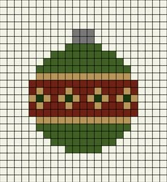 A pixel art template of a patterned Christmas bauble. Cross Stitch Bauble Patterns, Pixel Christmas Art, Christmas Pixel Art, Pattern Pixel Art, Intarsia Knitting Charts, Gem Painting, Christmas Tapestry, Intarsia Knitting, Easy Pixel Art