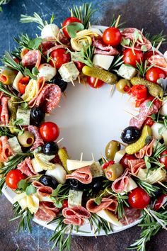 a platter filled with different types of food