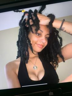 Black Dreads, Black Halter Top, Emo Girls, Black Halter, Loc Styles, Coils, Black Women Hairstyles