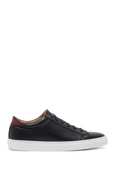 A polished sneaker with a sleek silhouette redefines your everyday looks.Sizing: True to size. M=medium width Leather Sneakers Men, Sneaker Men, Black Tan, Black And Tan, Leather Sneakers, Everyday Look, Nordstrom Rack, Slip On Sneaker, Size 10