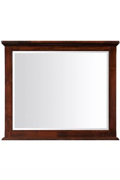 a wooden framed mirror on a white background with clippings to the bottom half