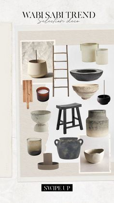 the cover of webbsbab trend magazine features vases, bowls and stools