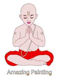 a man sitting in the middle of a yoga pose with his eyes closed and hands clasped