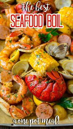 the best seafood boil with lobster, mussels and clams on a platter