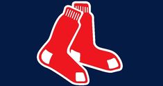 the boston red sox logo is shown on a dark blue background with white lettering that reads,