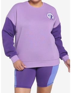 Her Universe Marvel Hawkeye Kate Bishop Sweatshirt Plus Size Hawkeye Kate Bishop, Marvel Hawkeye, Athleisure Outfit, Purple Color Block, Target Practice, Her Universe, Kate Bishop, Athleisure Outfits, Hawkeye