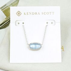 Nwot Kendra Scott Elisa Necklace I Will Not Accept Offer For Bundle Deal, 15% Discount Will Apply Automatically. Due To Material, The Stone Has Crack Like Texture Inside. - Sky Blue Illusion - Chain: 15" + 2" Extension - Pendant: 1" X 3/8" - Rhodium Plated / Silver Tone - Lobster Clasp All Items Will Ship Out Within 3 Days Since Payment Received Brand New With Holder Card And Pouch, No Gift Box. Please Check My Store For Other Color And Styles!! Expensive Life, Illusion Necklace, Birthday Freebies, Cowgirl Accessories