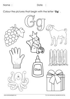 the letter g worksheet for preschool