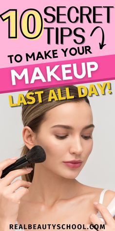 girl with makeup that last all day How To Make Make Up Last All Day, Long Lasting Makeup Tutorial, How To Properly Put On Makeup, How To Set Your Makeup, How To Make Makeup Last Longer, How To Keep Makeup From Rubbing Off, How To Get Makeup To Stay All Day, How To Keep Your Makeup On All Day, How To Keep Makeup From Sweating Off