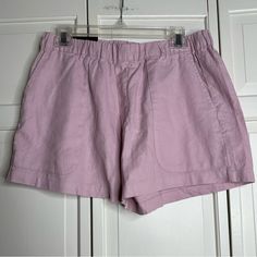 Perfect Condition! Summer Purple Bottoms With Pockets, Spring Purple Shorts With Elastic Waistband, Lavender Relaxed Fit Bottoms For Summer, Lavender Summer Bottoms For Vacation, Lavender Relaxed Fit Pants For Summer, Lavender Summer Vacation Bottoms, Spring Lavender Relaxed Fit Bottoms, Lavender Cotton Shorts For Spring, Lavender Bottoms For Summer Vacation