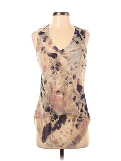 Philosophy Republic Clothing Sleeveless Blouse Size: Small Tops - used. 100% POLYESTER | Philosophy Republic Clothing Sleeveless Blouse: Tan Tops - Size Small Sleeveless Stretch Blouse For Layering, Multicolor Sleeveless Tops For Layering, Tan Top, Small Tops, V Neck Tops, Sleeveless Blouse, Philosophy, Sleeveless Top, Women Handbags