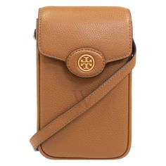 Tory Burch Ladies Crossbody. SKU: 156748-202. Color: Tiger's Eye. Size: H 6.9" x L 4.1" x D 1.8". Tory Burch Pebbled Leather Robinson Phone Crossbody. The Robinson crossbody features a microfiber lining with a suede-like finish, a flap with a magnetic snap closure, an adjustable crossbody strap with a 22.2" (56.5cm) drop, and includes one exterior back slip pocket along with two interior card pockets. 100% Leather. Versace Watch, Denim Shoes, Crossbody Messenger Bag, Fragrance Gift Set, Tiger's Eye, Nixon, Handbag Backpack, Crossbody Strap, Fashion Sunglasses