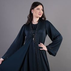 Perfect for Adding a Touch of Elegance: Discover the charm of our 2pc Fancy Abaya, designed to enhance any outfit with its sophisticated appeal. High-Quality Fabric: Crafted from premium materials, ensuring both comfort and durability for all-day wear. Intricate Detailing: Features exquisite detailing that adds a touch of refinement and luxury. Comfortable and Stylish: Offers a chic and polished look, making it ideal for any occasion. Elevate Your Wardrobe: A must-have piece that enhances your c Elegant Cape Sets For Eid, Elegant Eid Cape Sets, Elegant Floor-length Abaya For Eid, Elegant Cape Abaya For Evening, Elegant Evening Abaya With Cape, Elegant Cape Style Evening Abaya, Elegant Cape-style Evening Abaya, Formal Floor-length Abaya For Eid, Cape Abaya For Evening And Eid