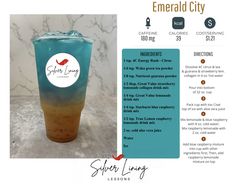 the menu for an iced drink is shown with information about how to make it and what to use it