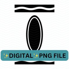 the logo for digital png file, which is designed to look like a surfboard