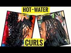 How To Curl My Braids, Curling Box Braids, Water Curls, Hot Water Braids, Hot Water Braids Curls, How To Get Curls At The End Of Braids, Water Curls Braids, Curled Box Braids With Hot Water, How To Curl Your Braids With Hot Water